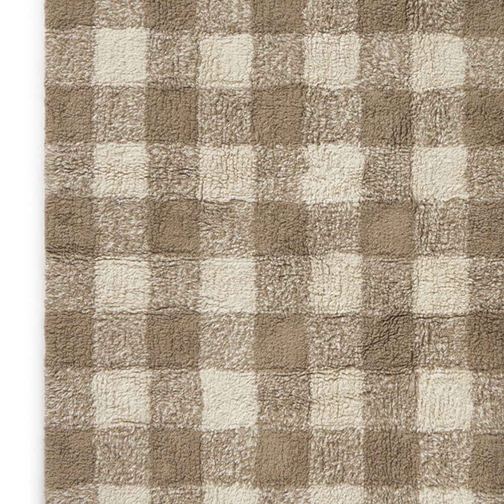 Wasbaar tapijt Vichy Marron 90 x 120 + fringes Brown