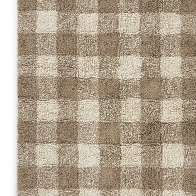 Wasbaar tapijt Vichy Marron 90 x 120 + fringes Brown
