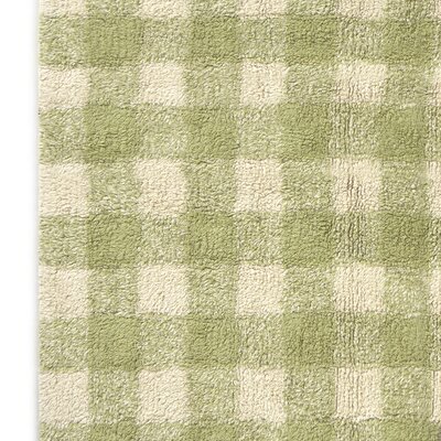 Wasbaar tapijt Vichy Matcha 90 x 120 + fringes Green