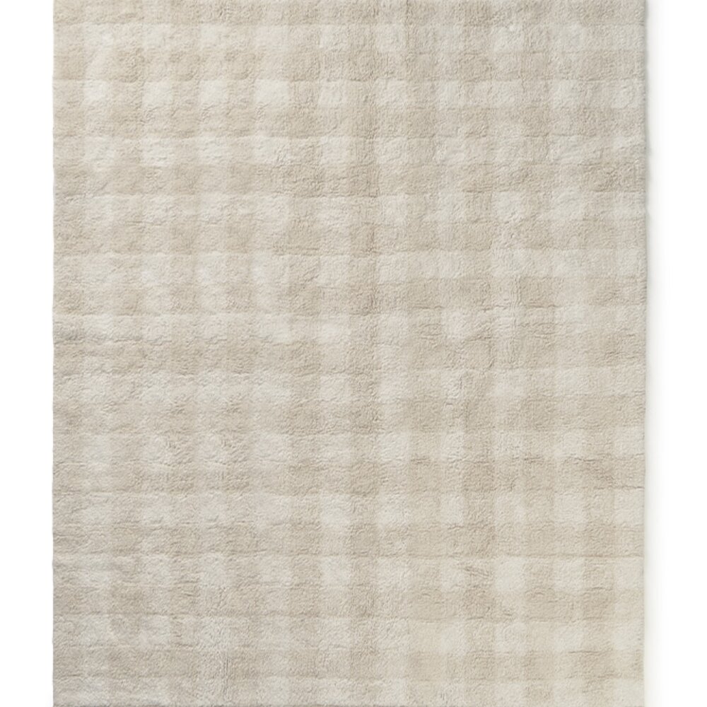 Wasbaar tapijt Vichy Ivory  90 x 120 + fringes Natural 