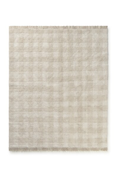 Wasbaar tapijt Vichy Ivory  90 x 120 + fringes Natural 