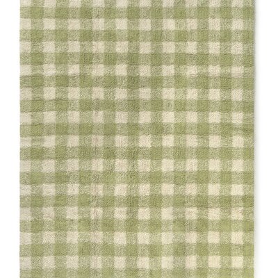 Wasbaar tapijt Vichy Matcha 90 x 120 + fringes Green