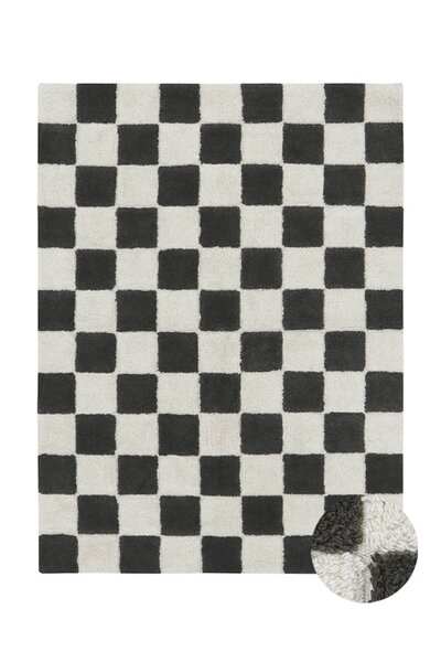Wasbaar tapijt kitchen tiles 90 x 130 cm Dark Grey