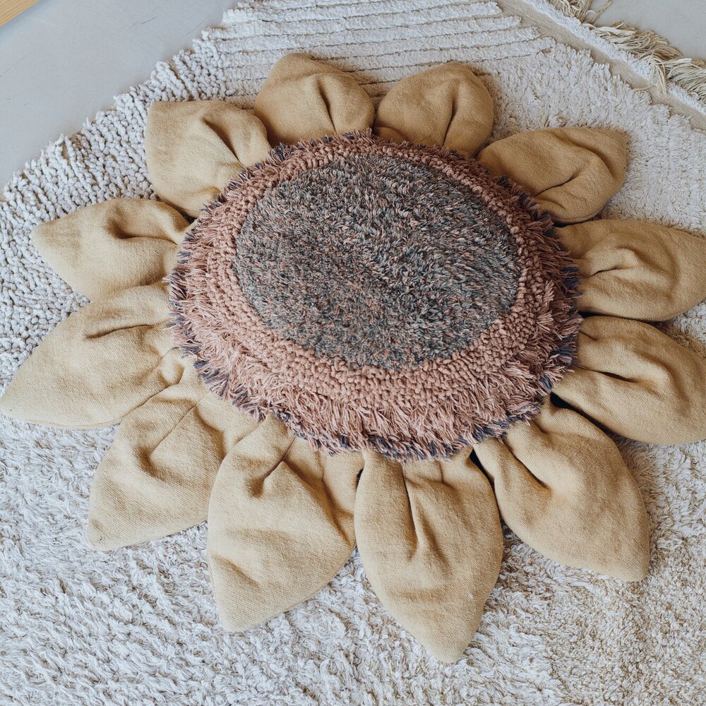 Vloer Kussen Sunflower 90 x 90 cm Honey, Brown Vloer Kussen Sunflower 90 x 90 cm Honey, Brown