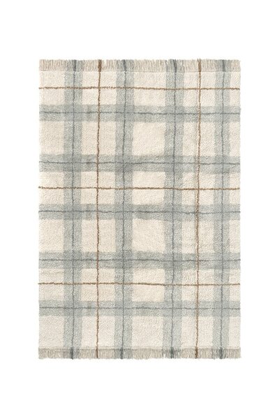 Wasbaar tapijt Tartan 90 x 120 cm Blue Sage