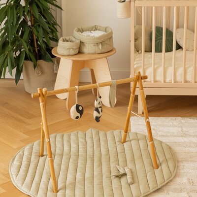 Speelmat Bamboo Leaf Ø 100 cm Green Speelmat Bamboo Leaf Ø 100 cm Green