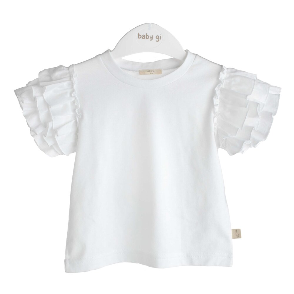 T-shirt wit met franjes Wit