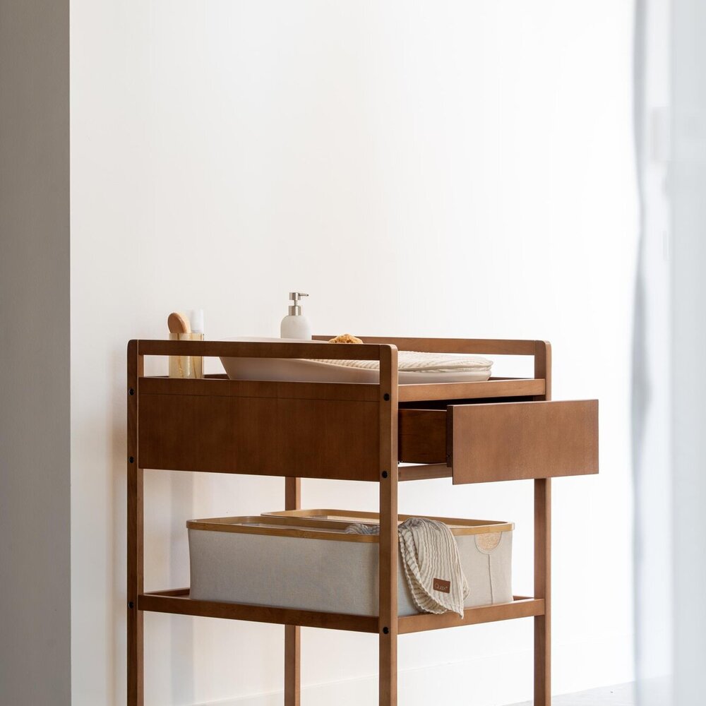 Luiertafel Mori met Lade Walnut