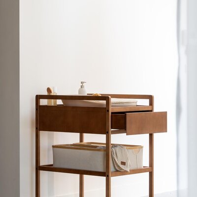 Luiertafel Mori met Lade Walnut