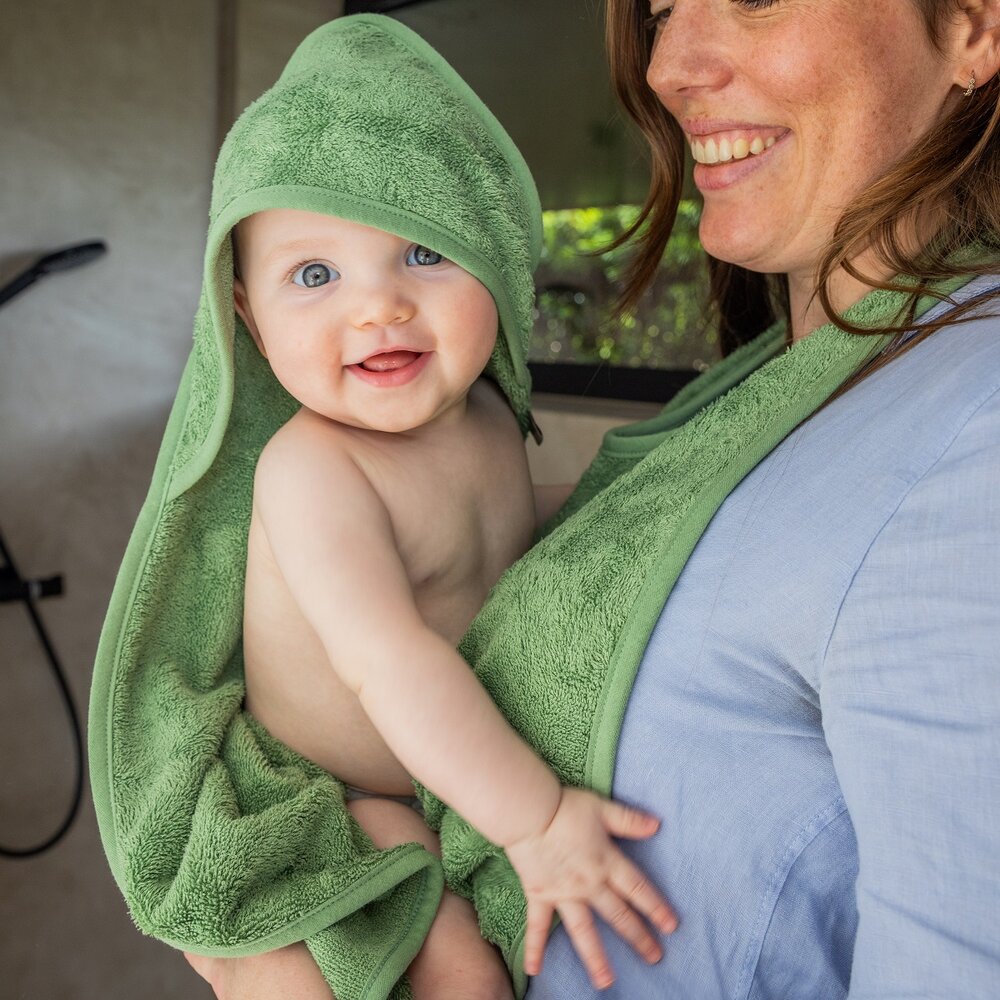 Badcape / Knuffelhanddoek (98x104cm) Aloe green Badcape / Knuffelhanddoek (98x104cm) Aloe green