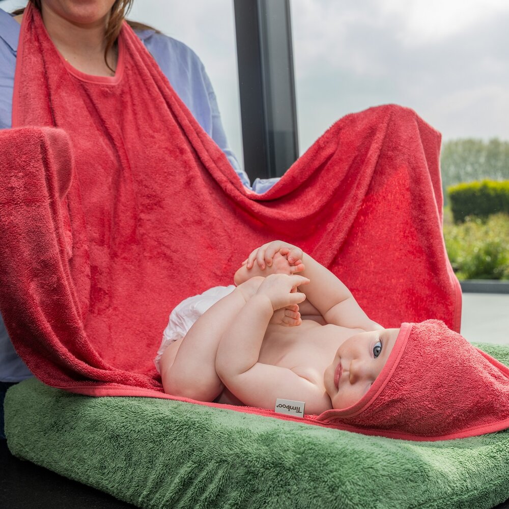 Badcape / Knuffelhanddoek (98x104cm) Raspberry Rose