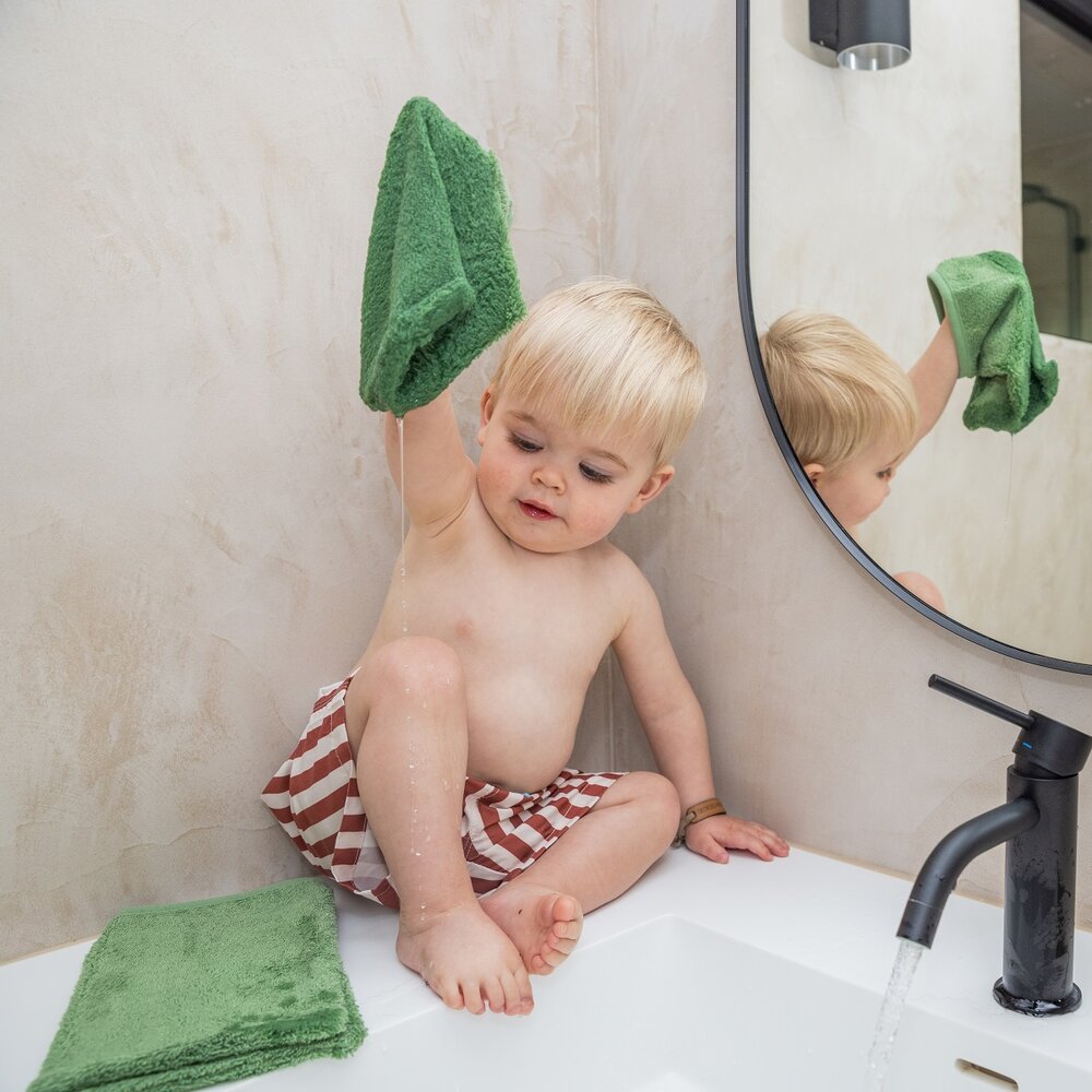Washandjes (3 stuks) Aloe green