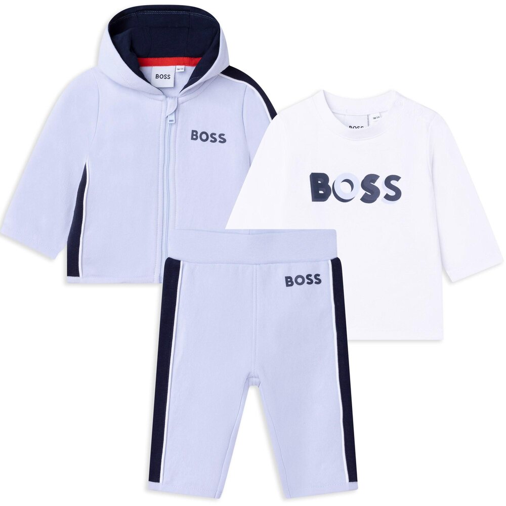 T-shirt, broek, cardigan set bleu cargo