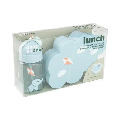 Lunch & snack box w/straw bottle Playground Blue Lunch & snack box w/straw bottle Playground Blue