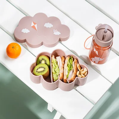 Lunch & snack box w/straw bottle Playground Powder