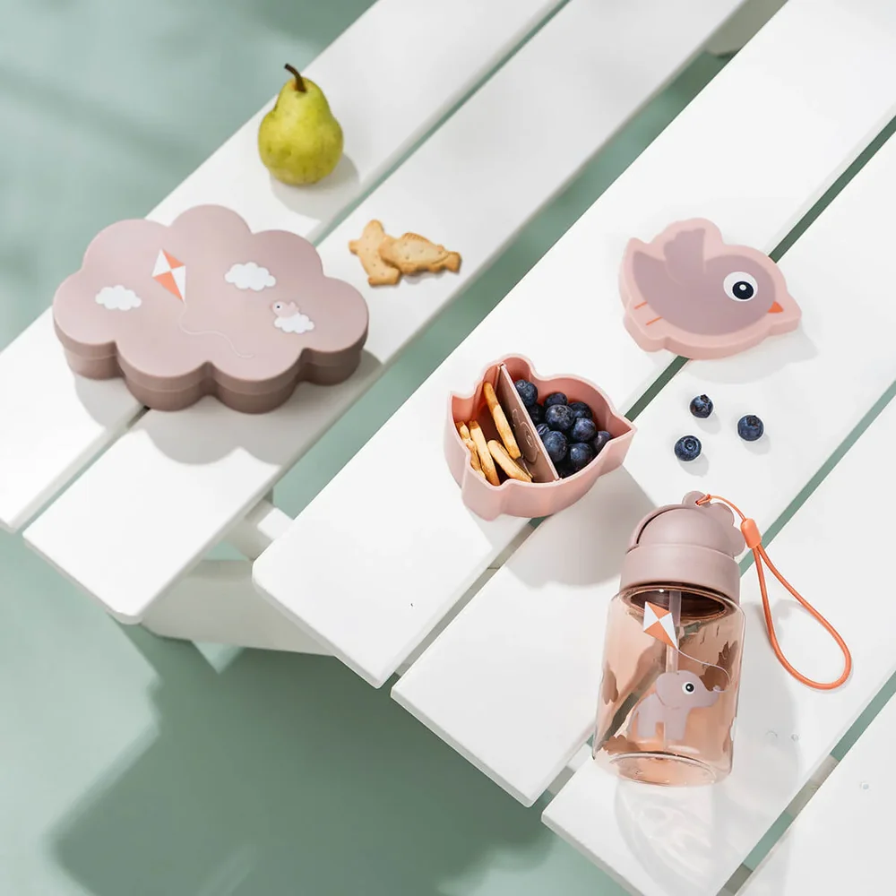 Lunch & snack box w/straw bottle Playground Powder