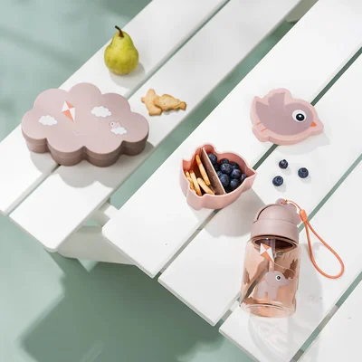 Lunch & snack box w/straw bottle Playground Powder