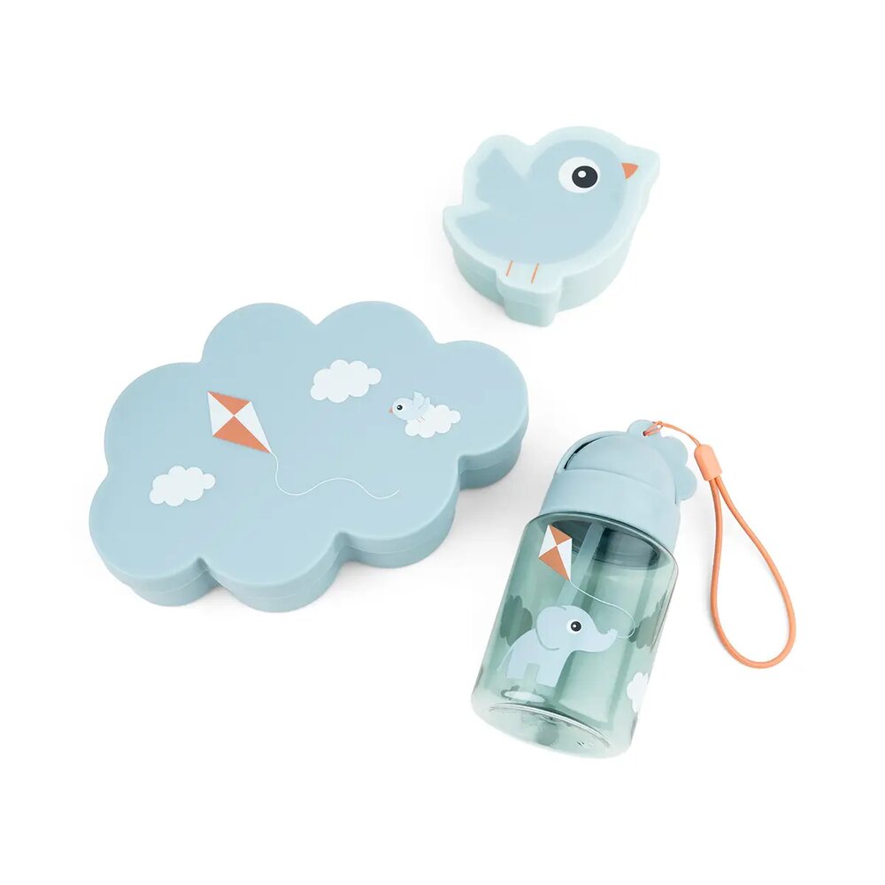 Lunch & snack box w/straw bottle Playground Blue Lunch & snack box w/straw bottle Playground Blue