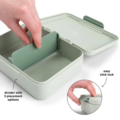 Lunch box w/divider Playground Gree Lunch box w/divider Playground Gree