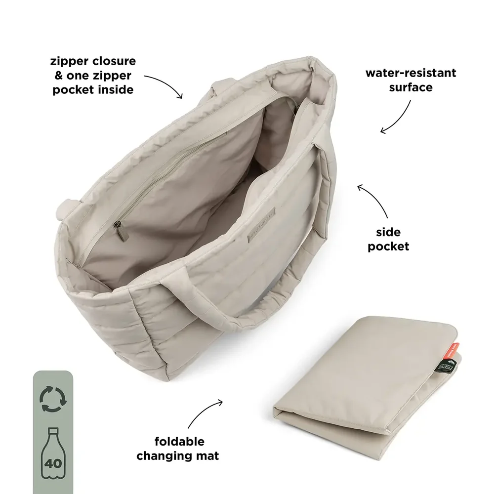 Quilted changing tote bag Sand Quilted changing tote bag Sand
