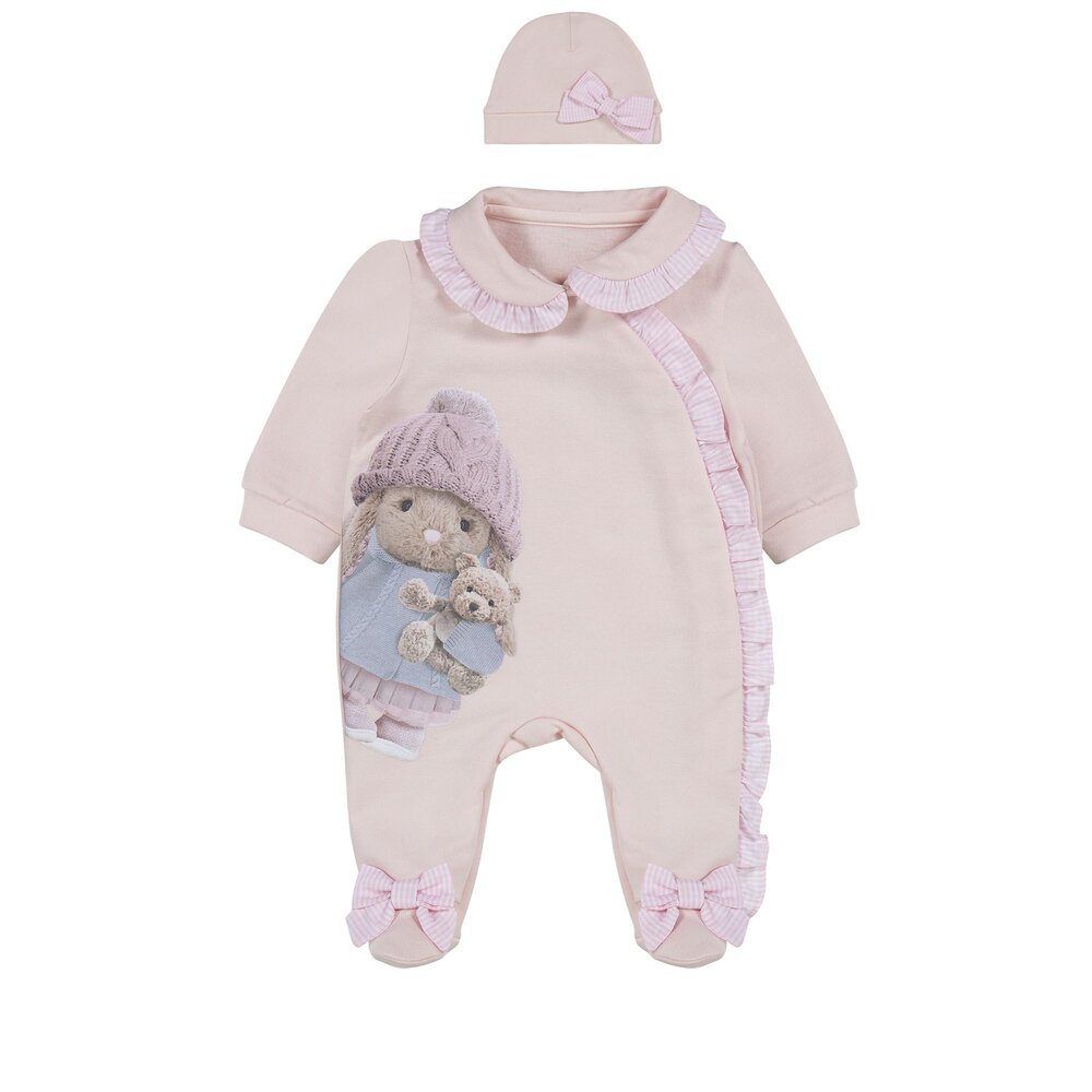 Babypakje bunny frill + hat