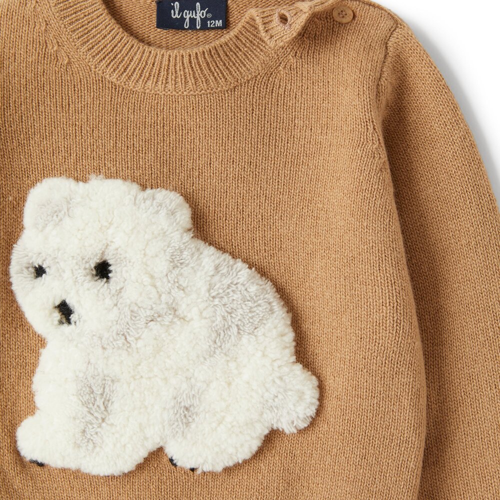 Trui Tricot met ijsbeer Bruin