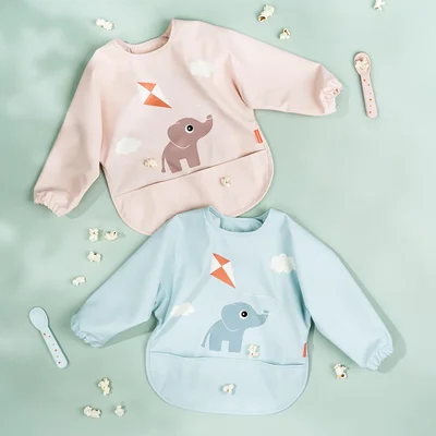 Sleeved pocket bib Playground Blue Sleeved pocket bib Playground Blue