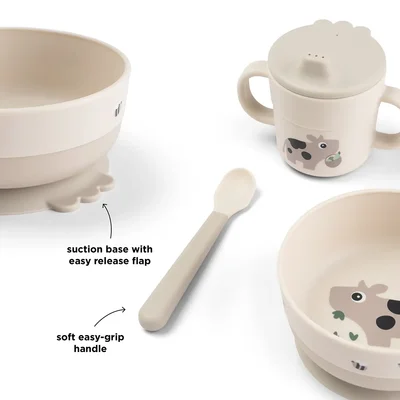 Foodie first meal set suction Tiny farm Sand Foodie first meal set suction Tiny farm Sand