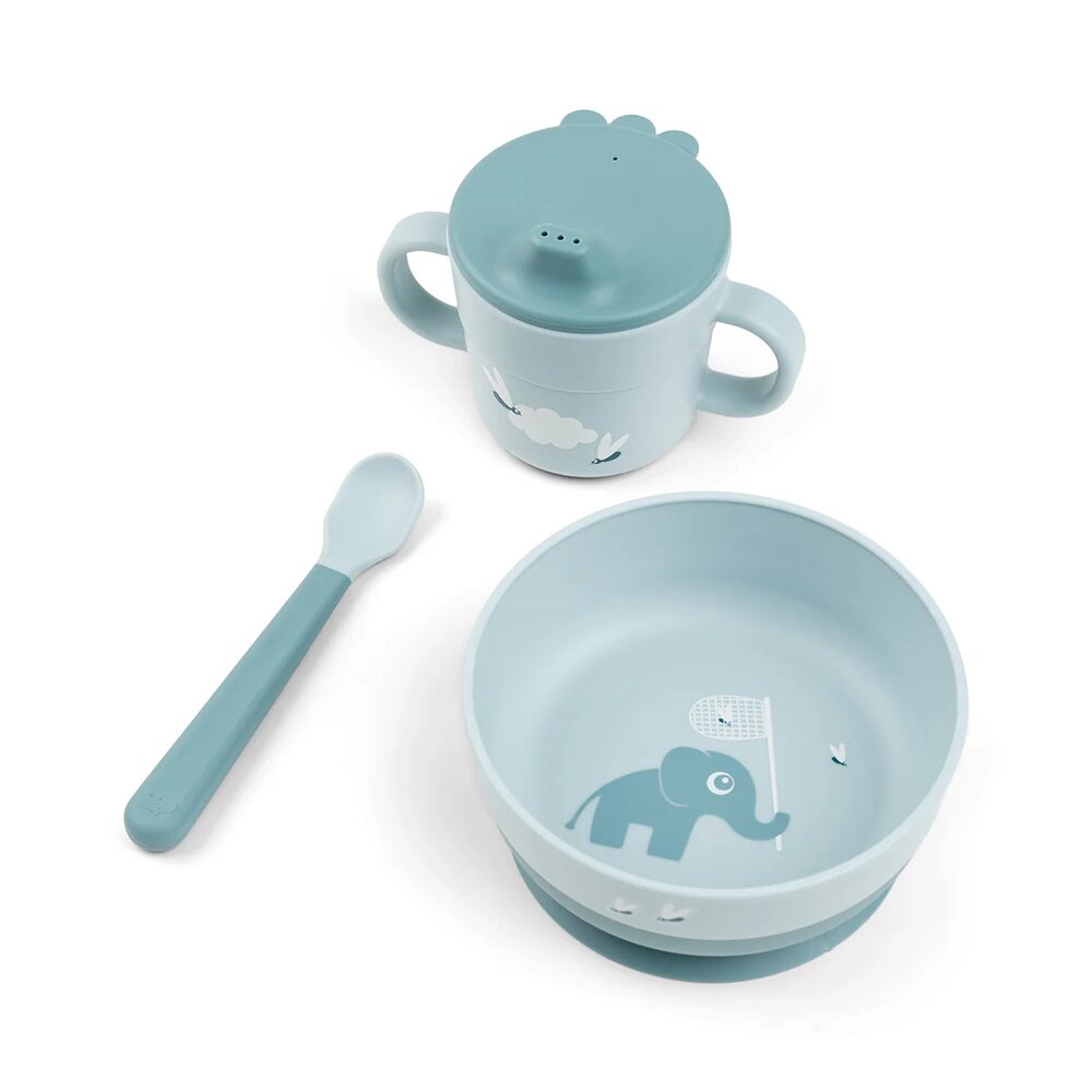 Foodie first meal set suction Elphee Blue Foodie first meal set suction Elphee Blue
