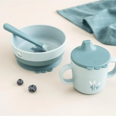 Foodie first meal set suction Elphee Blue Foodie first meal set suction Elphee Blue