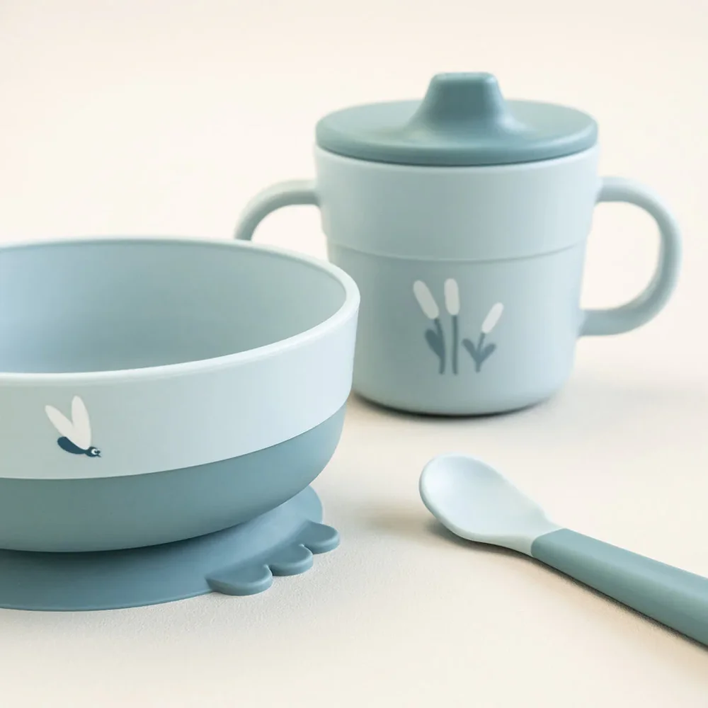Foodie first meal set suction Elphee Blue Foodie first meal set suction Elphee Blue