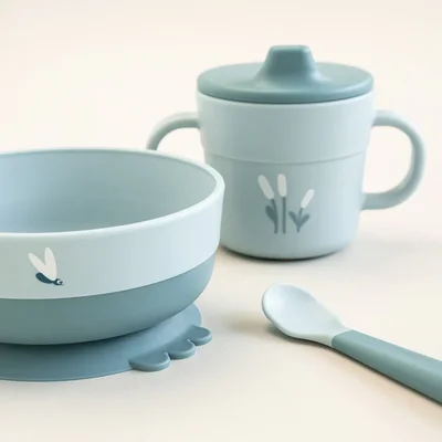 Foodie first meal set suction Elphee Blue Foodie first meal set suction Elphee Blue