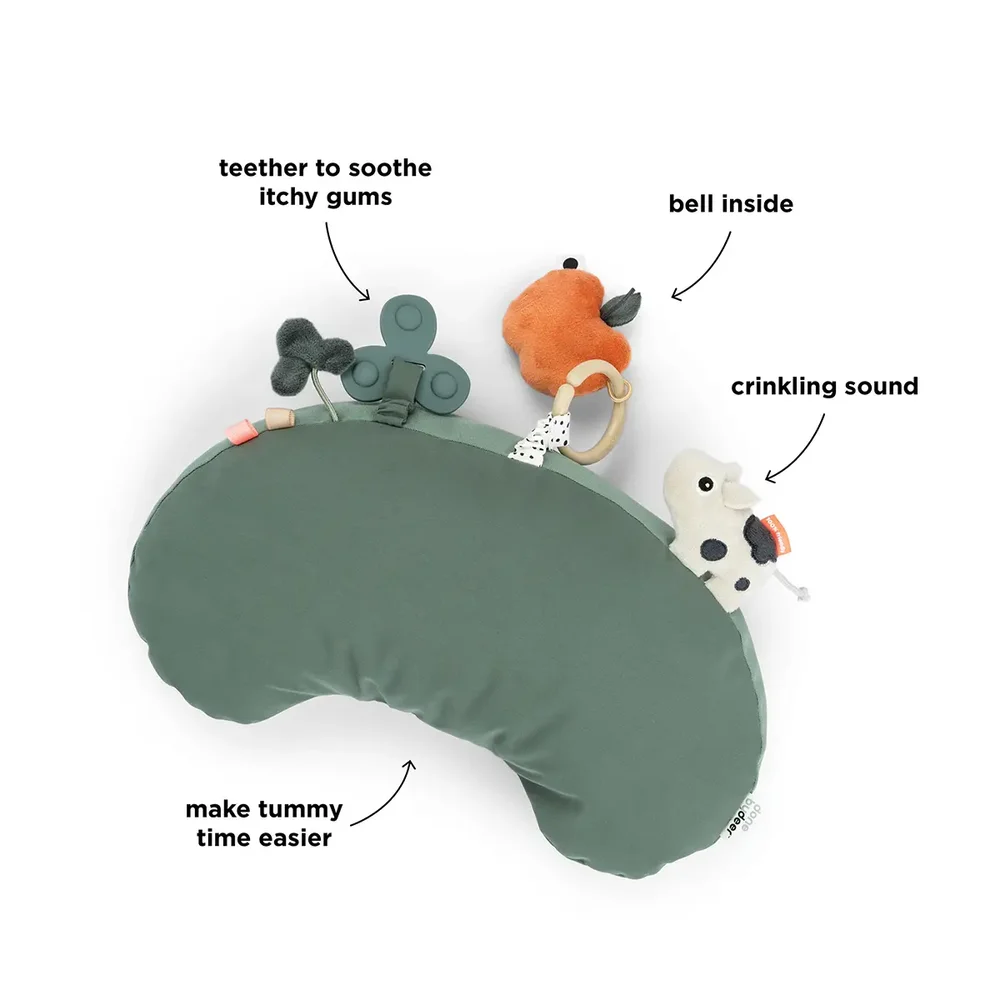 Tummy time activity pillow Tiny farm Green