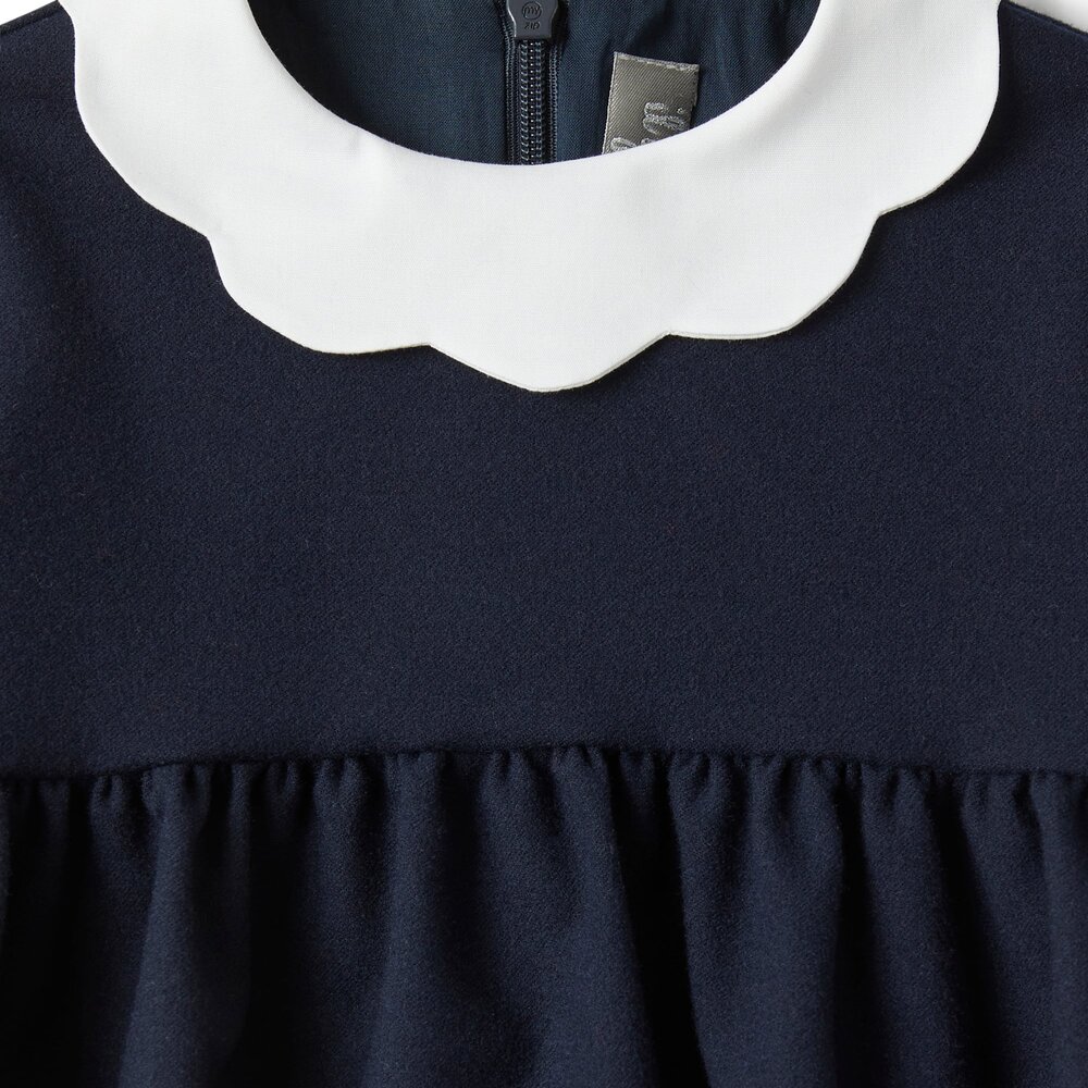 Jurkje donkerblauw met wit kraagje Blue