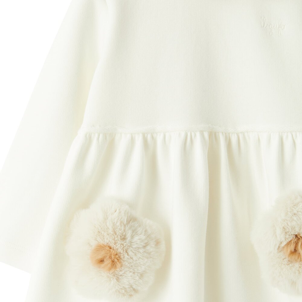 Jurkje met bloemetjes in teddy Milk