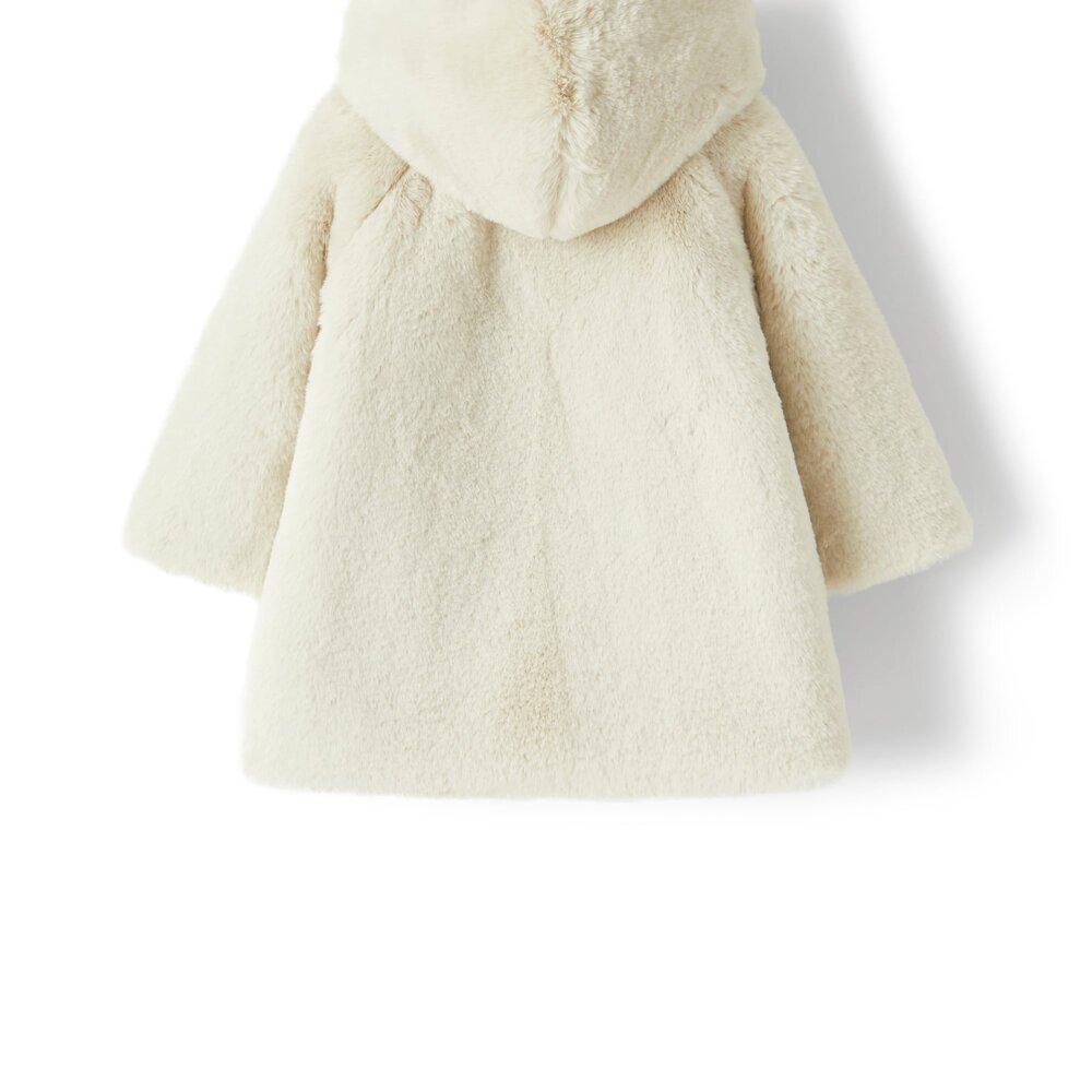 Jas fur met dubbele knopen Beige