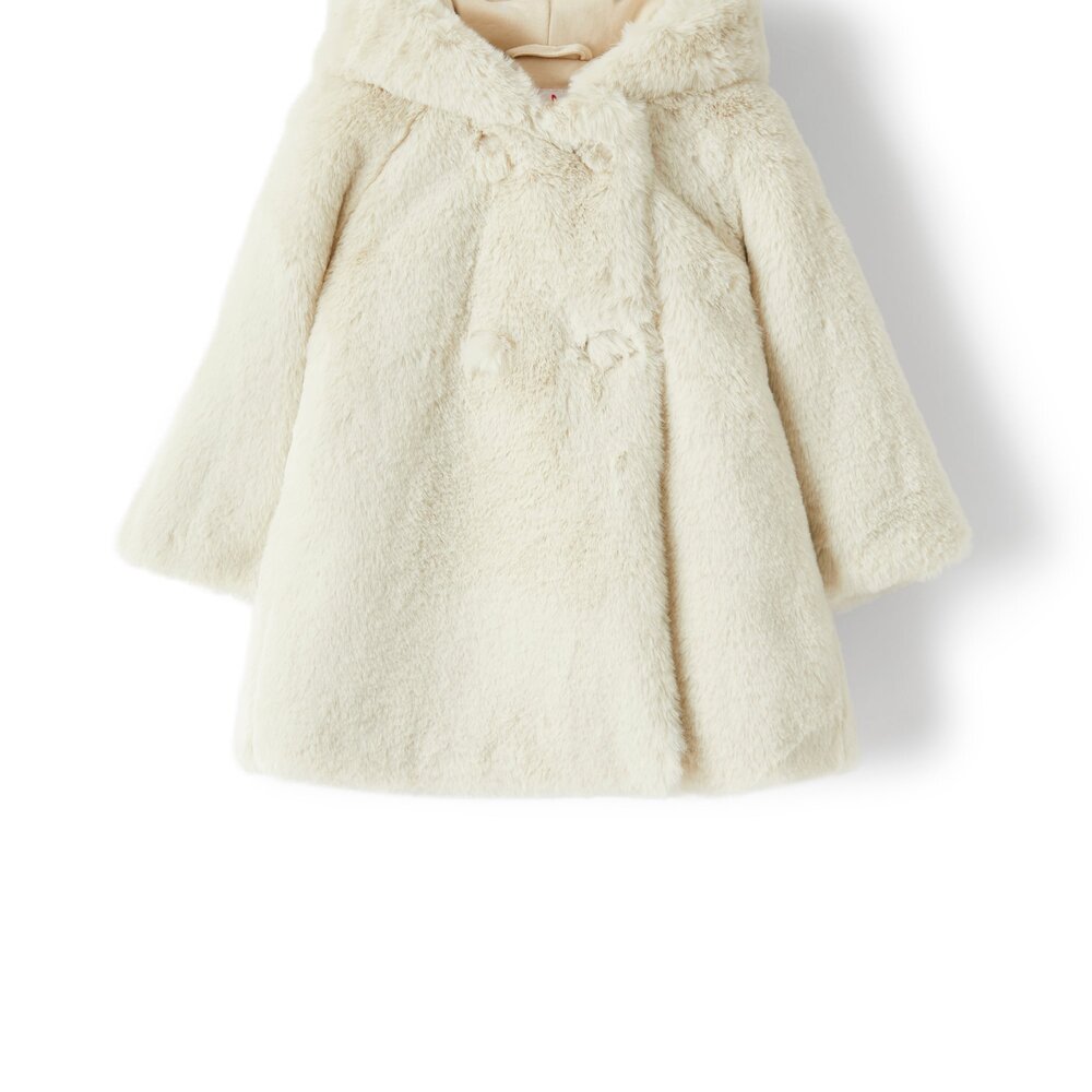 Jas fur met dubbele knopen Beige