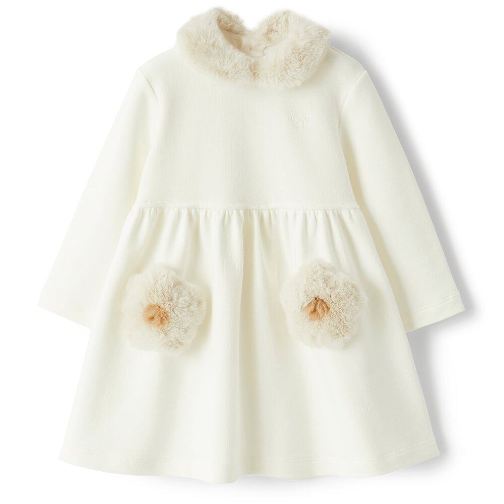 Jurkje met bloemetjes in teddy Milk