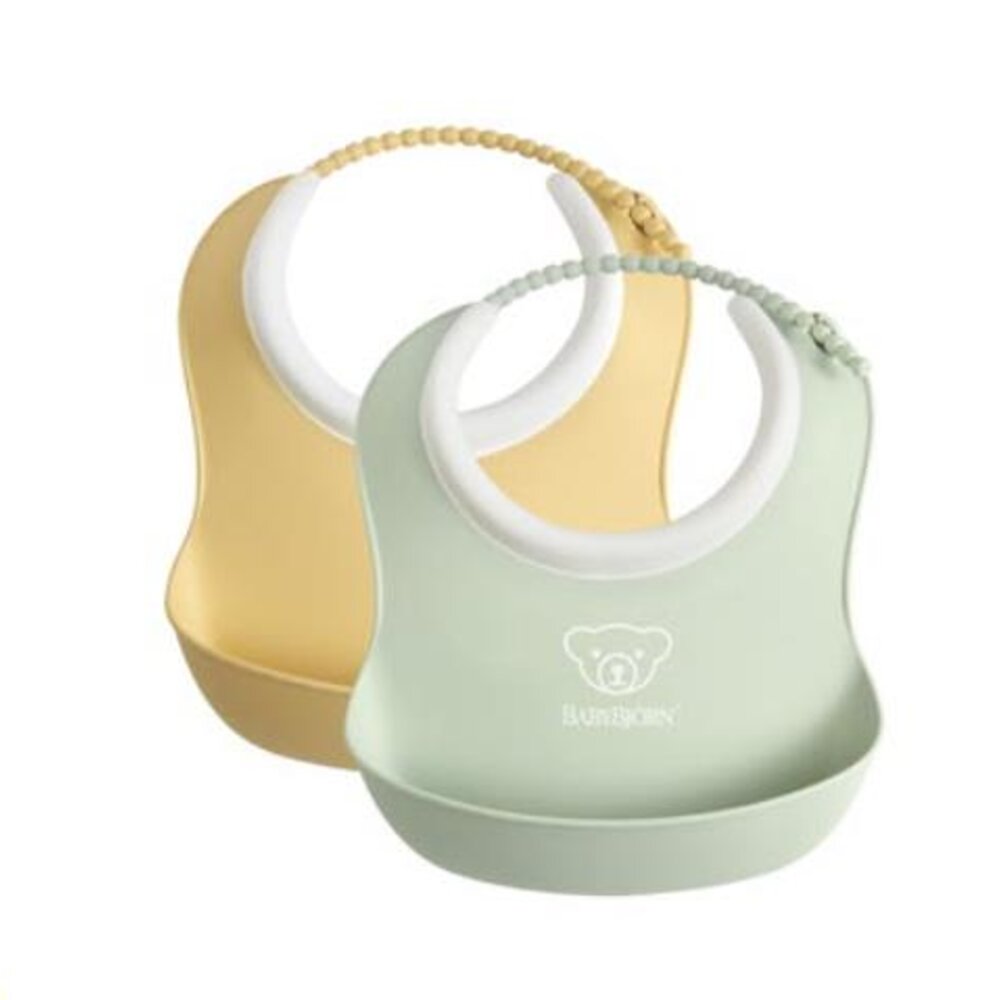 Baby Slabbetje duopack Pastelgeel Pastelgroen