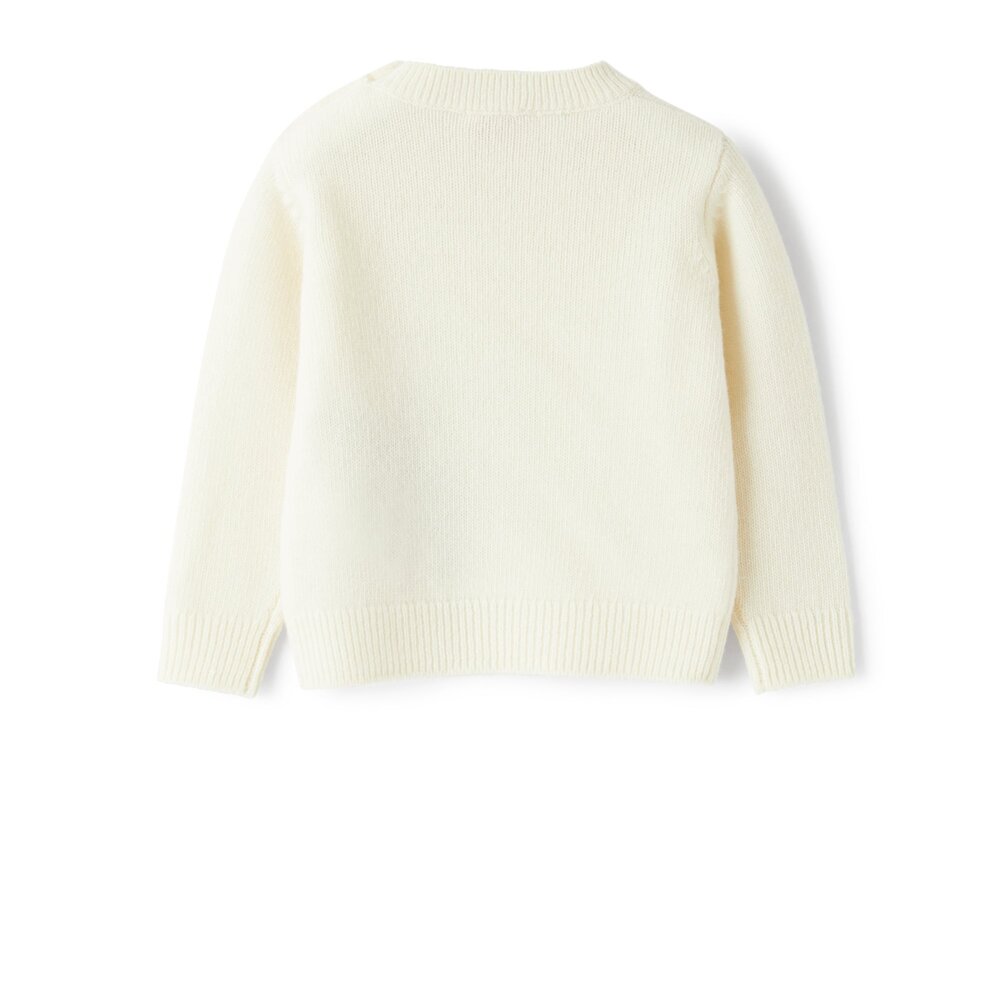 Trui tricot met bambi Ecru