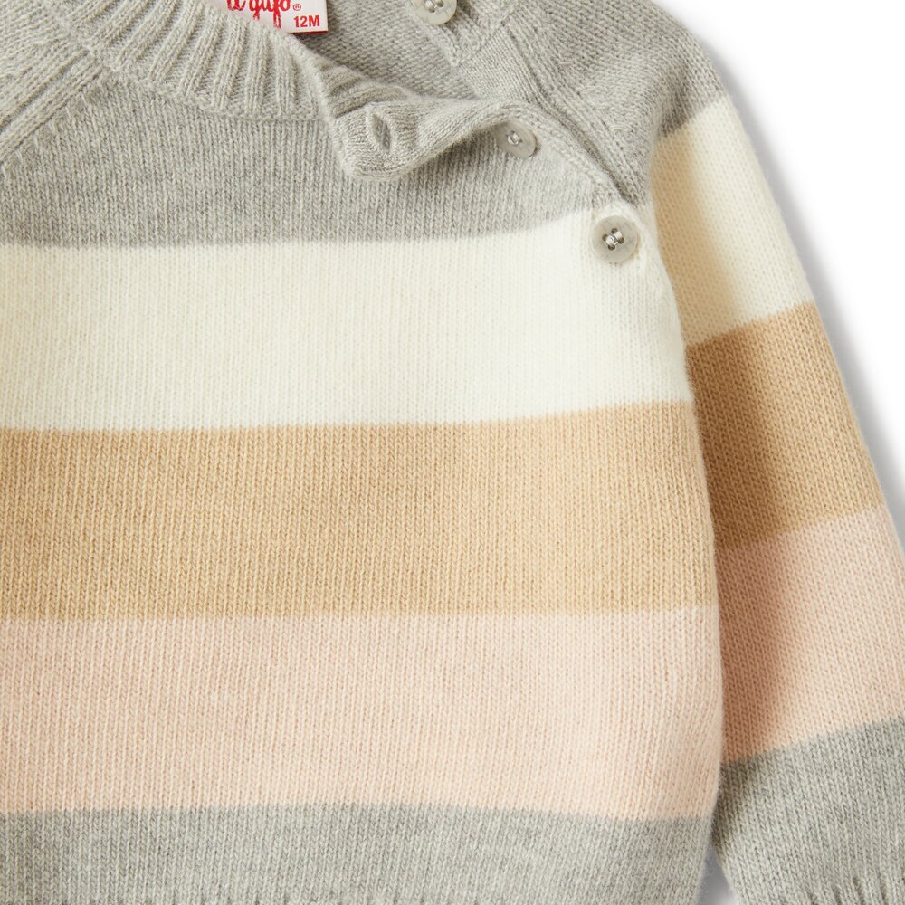 Trui tricot gestreept grijs Grijs