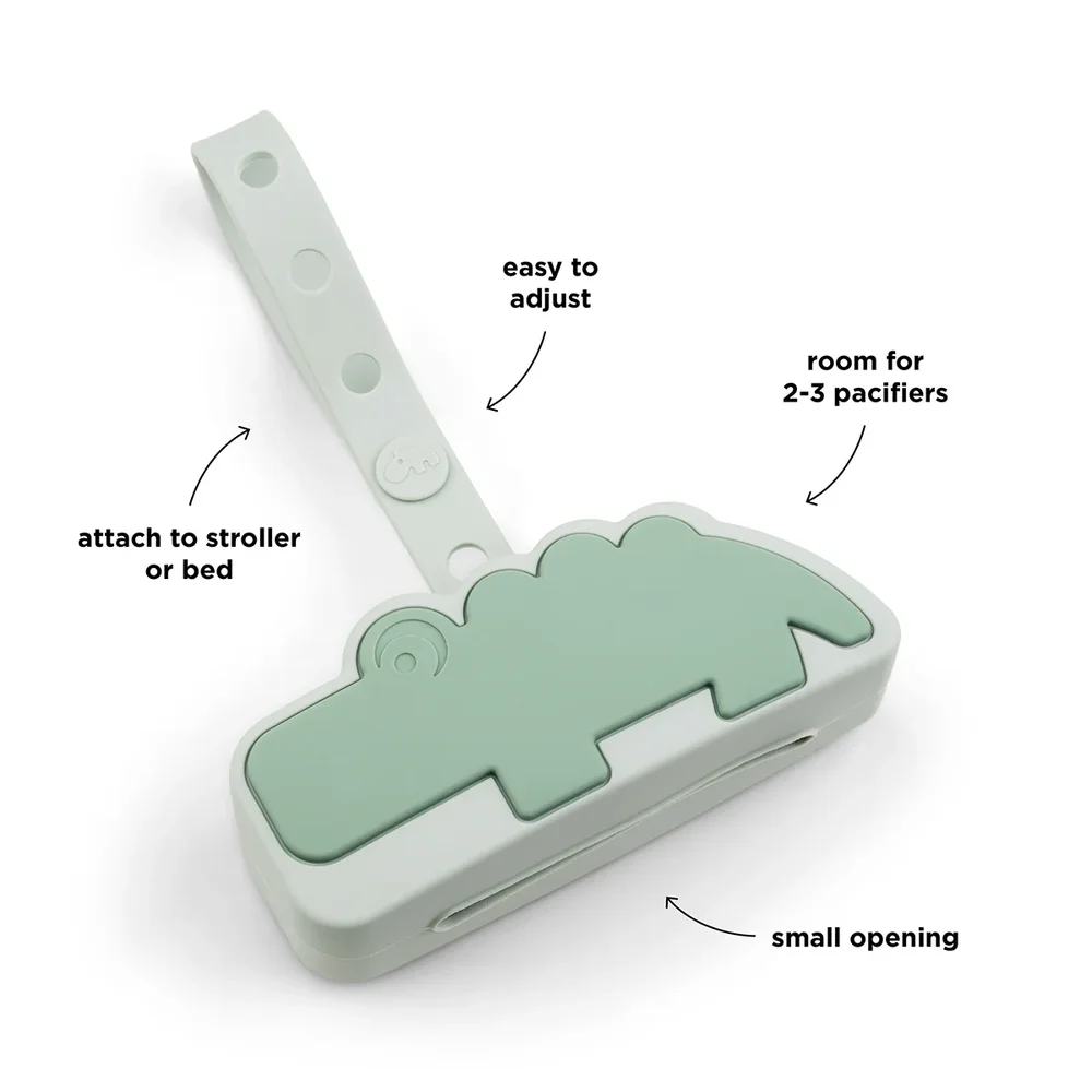Silicone pacifier pouch Croco Green