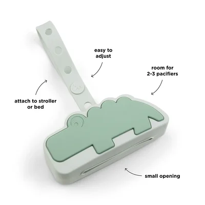 Silicone pacifier pouch Croco Green