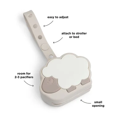 Silicone pacifier pouch Sheepy Sand