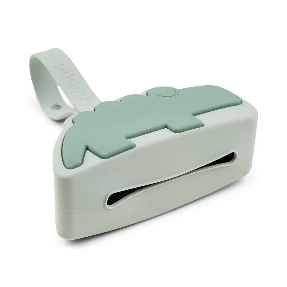 Silicone pacifier pouch Croco Green