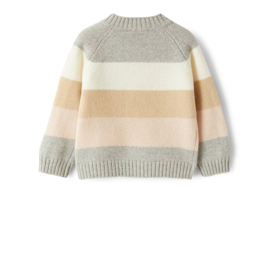 Trui tricot gestreept grijs Grijs