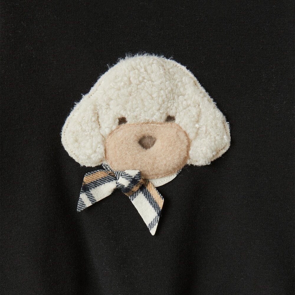 2-delige set sweater met hondje en shortje Black