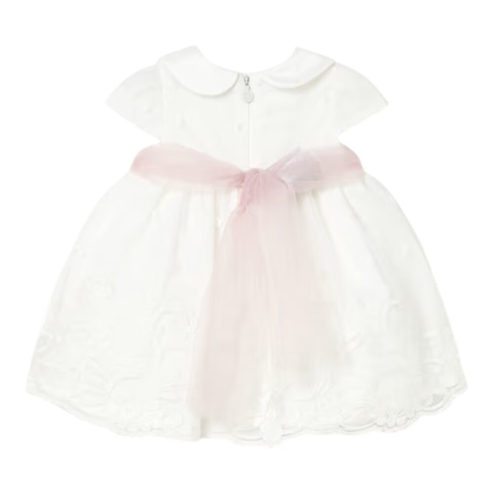 Kleedje met roze lint Wit Kleedje met roze lint Wit