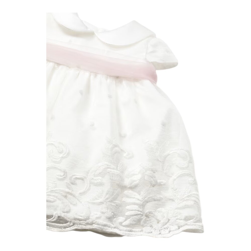 Kleedje met roze lint Wit Kleedje met roze lint Wit