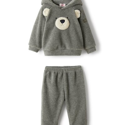 2-delige jogging grijs met beertje Iron Grey